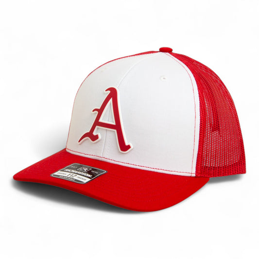 Arkansas Razorbacks Baseball Script A 3D Snapback Trucker Hat- White/ Red