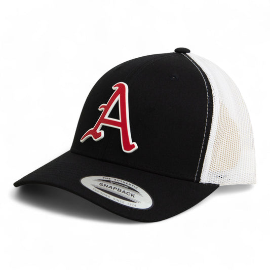 Arkansas Razorbacks Baseball Script A 3D YP Snapback Trucker Hat- Black/ White