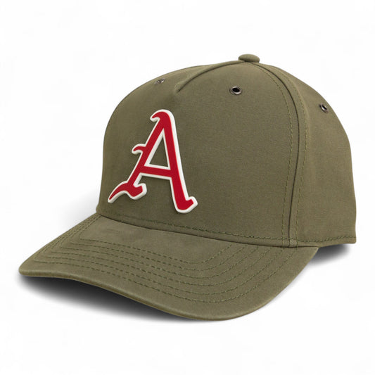 Arkansas Razorbacks Baseball Script A 3D Snapback Canvas Hat- Olive