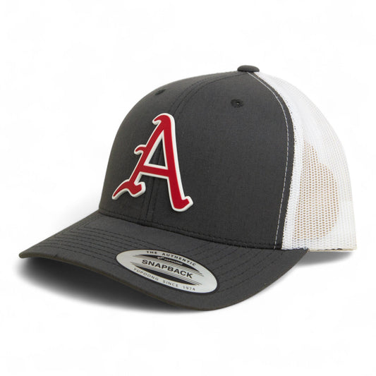 Arkansas Razorbacks Baseball Script A 3D YP Snapback Trucker Hat- Charcoal/ White