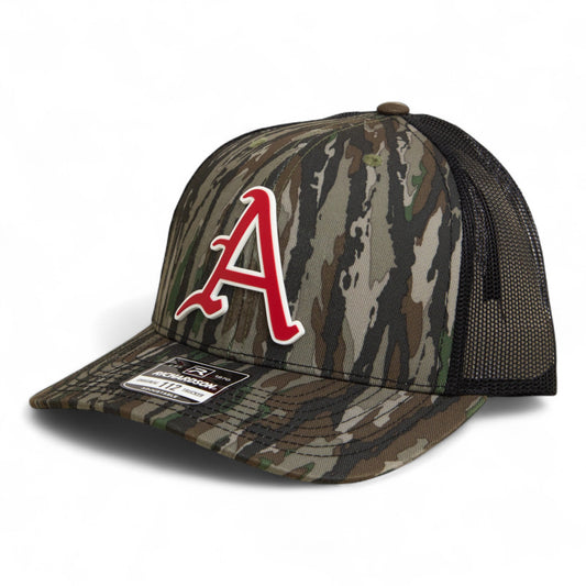 Arkansas Razorbacks Baseball Script A 2025 College World Series 3D Snapback Trucker Hat- Realtree Original/ Black