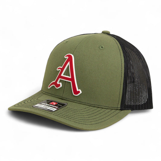 Arkansas Razorbacks Baseball Script A 3D Snapback Trucker Hat- Loden/ Black