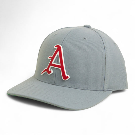 Arkansas Razorbacks Baseball Script A 2025 College World Series 3D Snapback Surge Trucker Hat- Grey