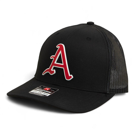 Arkansas Razorbacks Baseball Script A 3D Snapback Trucker Hat- Black