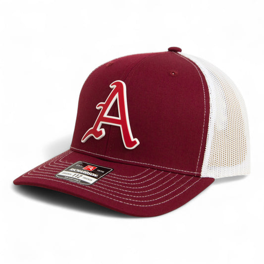 Arkansas Razorbacks Baseball Script A 2025 College World Series 3D Snapback Trucker Hat- Cardinal/ White