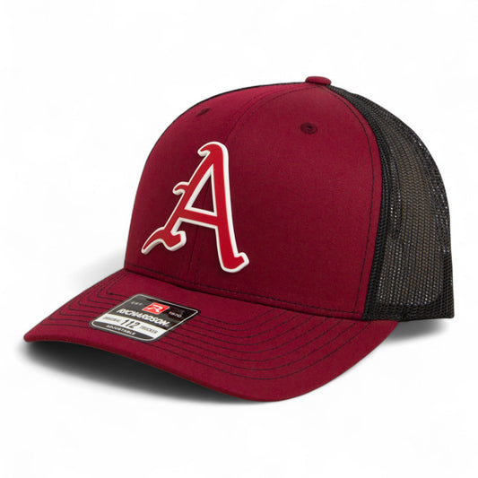 Arkansas Razorbacks Baseball Script A 3D Snapback Trucker Hat- Cardinal/ Black