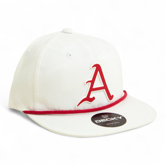 Arkansas Razorbacks Baseball Script A 3D Classic Rope Hat- White/ Red