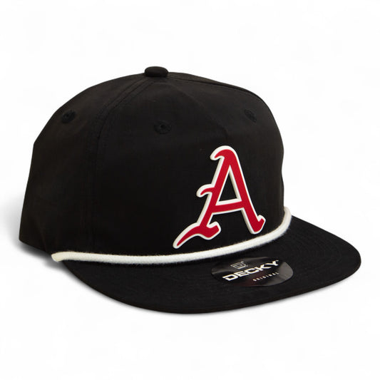 Arkansas Razorbacks Baseball Script A 3D Classic Rope Hat- Black/ White