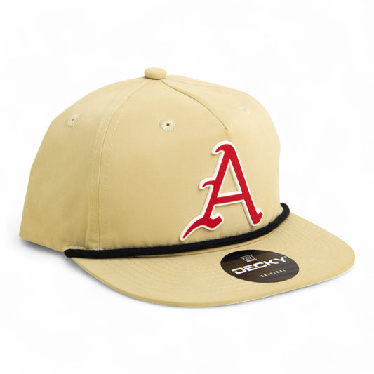 Arkansas Razorbacks Baseball Script A 3D Classic Rope Hat- Birch/ Black