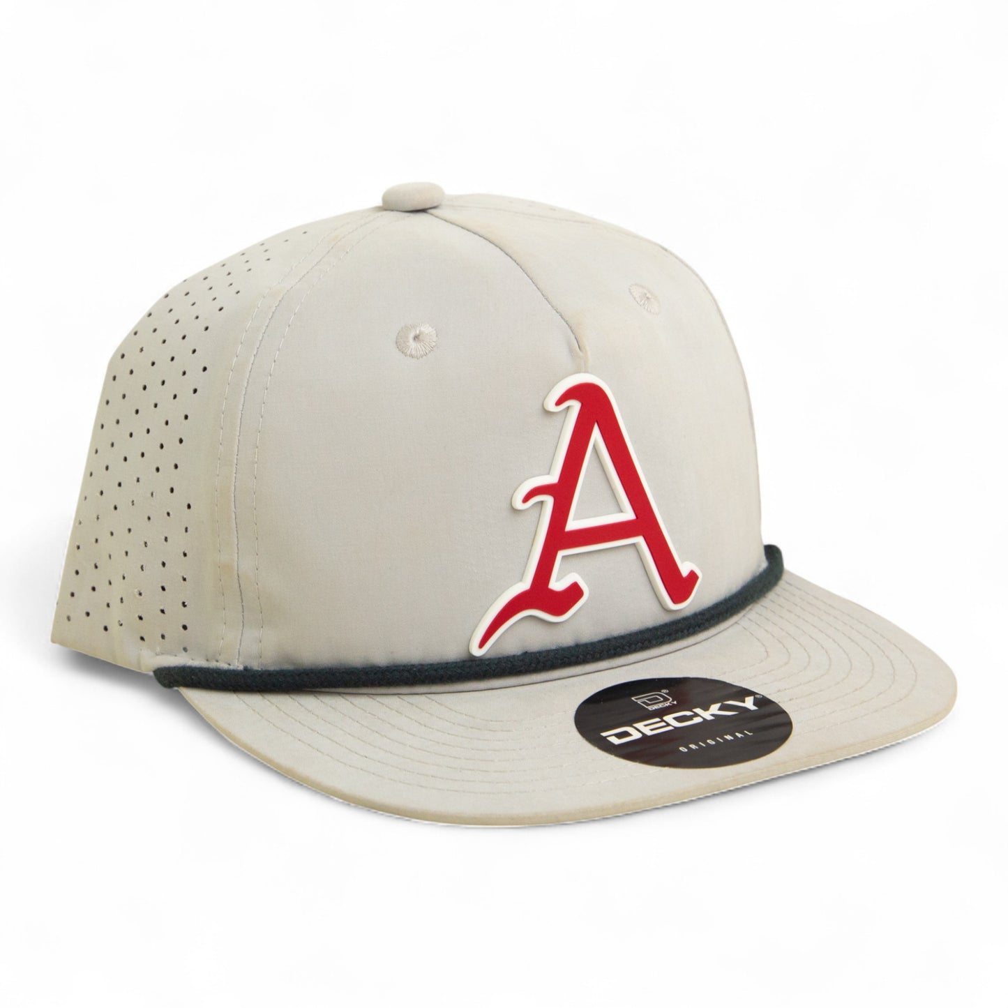 Arkansas Razorbacks Baseball Script A 3D Perforated Rope Hat- Grey/ Charcoal