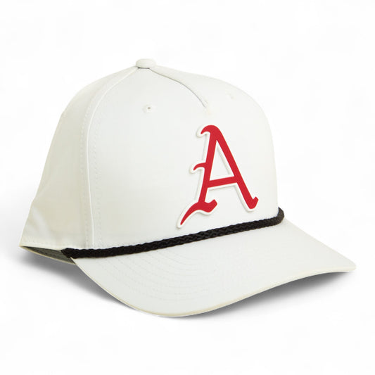 Arkansas Razorbacks Baseball Script A 3D Five Panel Classic Rope Hat- White/ Black