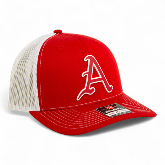 Arkansas Razorbacks Baseball Script A 3D Snapback Trucker Hat- Red/ White