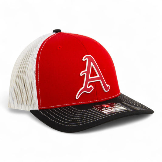 Arkansas Razorbacks Baseball Script A 3D Snapback Trucker Hat- Red/ White/ Black