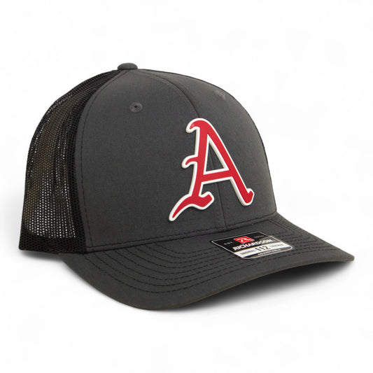 Arkansas Razorbacks Baseball Script A 3D Snapback Trucker Hat- Charcoal/ Black