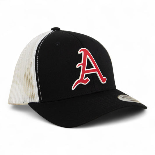 Arkansas Razorbacks Baseball Script A 3D YP Snapback Trucker Hat- Black/ White