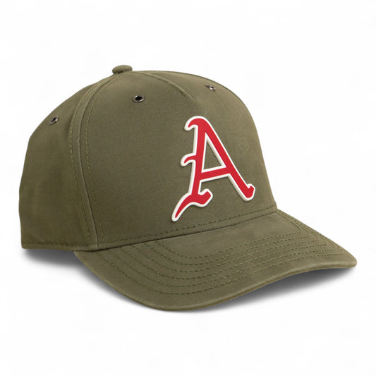 Arkansas Razorbacks Baseball Script A 3D Snapback Canvas Hat- Olive