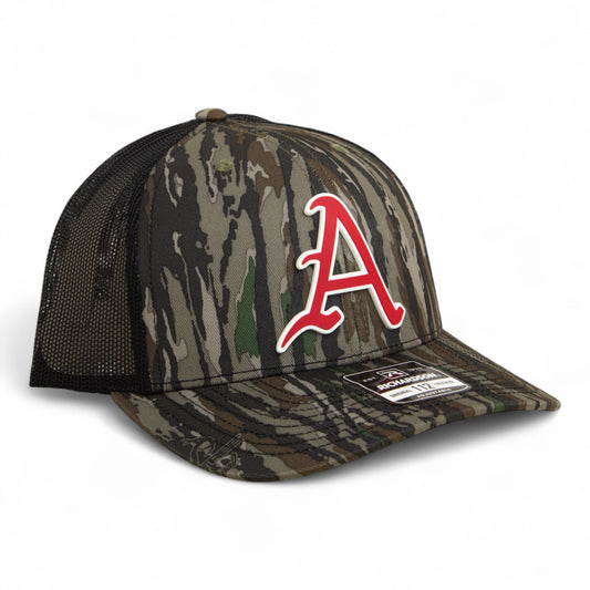 Arkansas Razorbacks Baseball Script A 3D Snapback Trucker Hat- Realtree Original/ Black