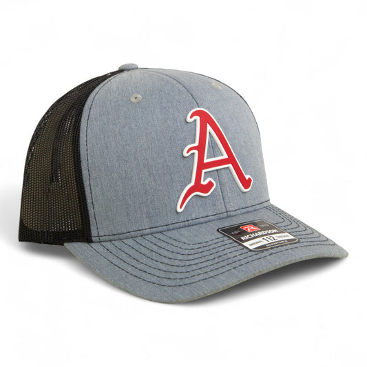 Arkansas Razorbacks Baseball Script A 3D Snapback Trucker Hat- Heather Grey/ Black