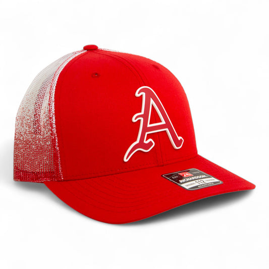Arkansas Razorbacks Baseball Script A 3D Snapback Trucker Hat- Red Fade