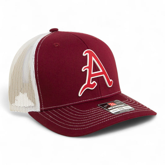 Arkansas Razorbacks Baseball Script A 3D Snapback Trucker Hat- Cardinal/ White