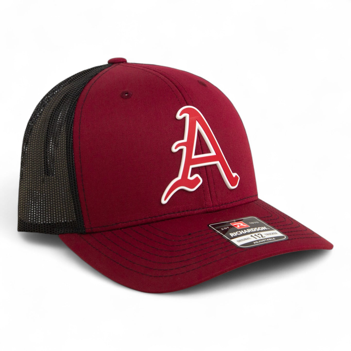 Arkansas Razorbacks Baseball Script A 3D Snapback Trucker Hat- Cardinal/ Black