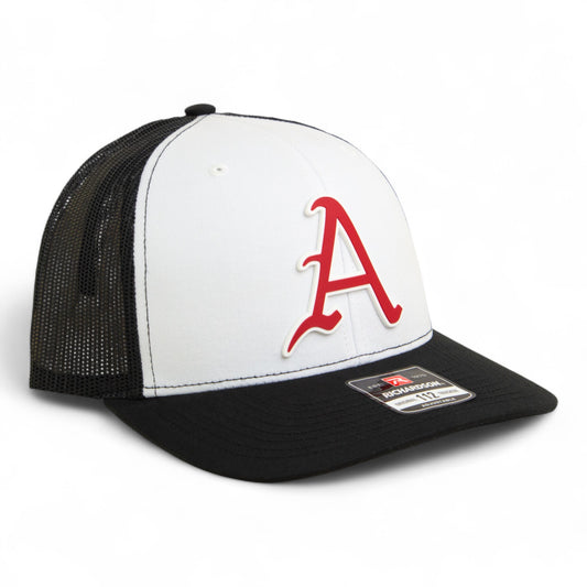 Arkansas Razorbacks Baseball Script A 3D Snapback Trucker Hat- White/ Black
