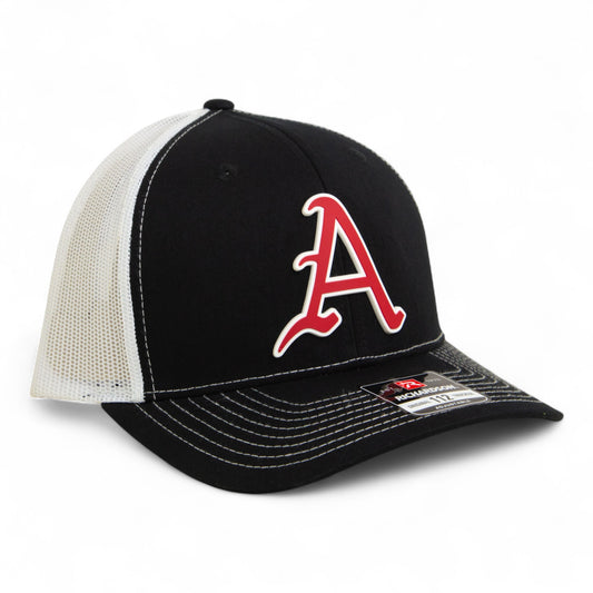 Arkansas Razorbacks Baseball Script A 3D Snapback Trucker Hat- Black/ White