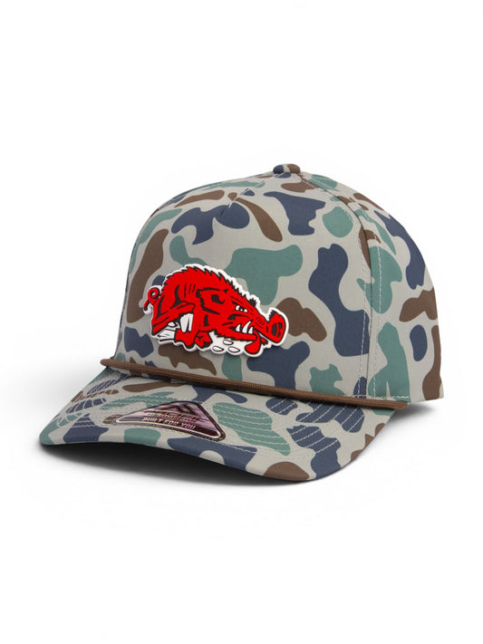 Arkansas Razorbacks Slobbering Hog 3D Duck Camo Rope Hat- Mallard