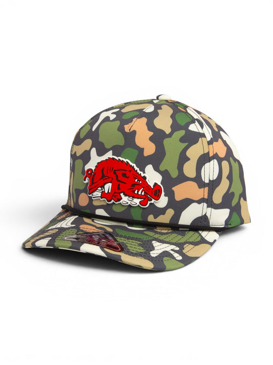 Arkansas Razorbacks Slobbering Hog 3D Duck Camo Rope Hat- Bayou