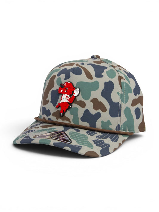Arkansas Razorbacks Pitching Ribby 3D Duck Camo Rope Hat- Mallard