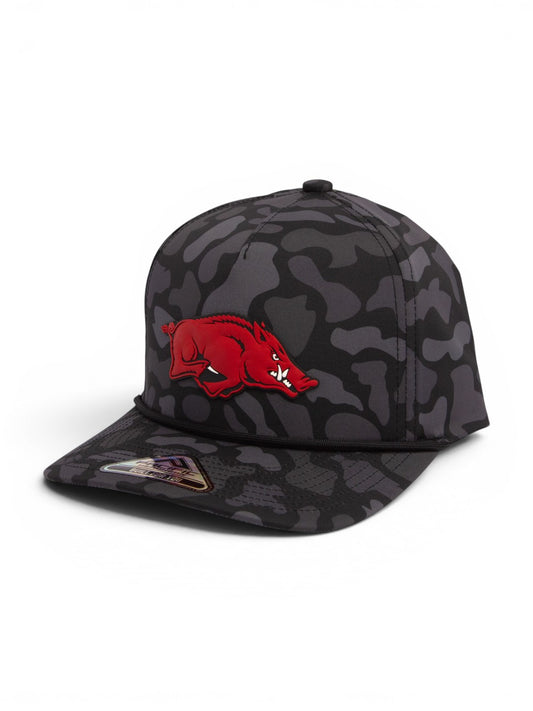 Arkansas Razorbacks Classic 3D Duck Camo Rope Hat- Blackout