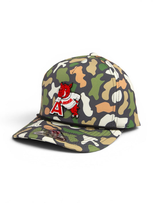 Arkansas Razorbacks Leaning A 3D Duck Camo Rope Hat- Bayou