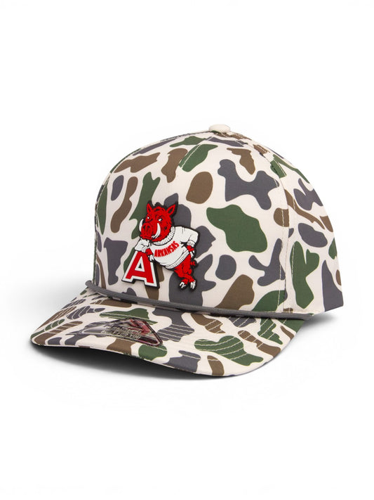 Arkansas Razorbacks Leaning A 3D Duck Camo Rope Hat- Timberline