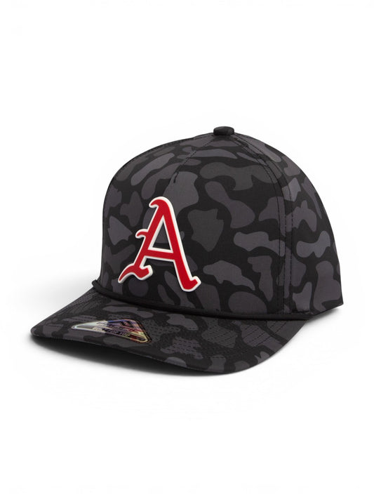 Arkansas Razorbacks Baseball Script A 3D Duck Camo Rope Hat- Blackout
