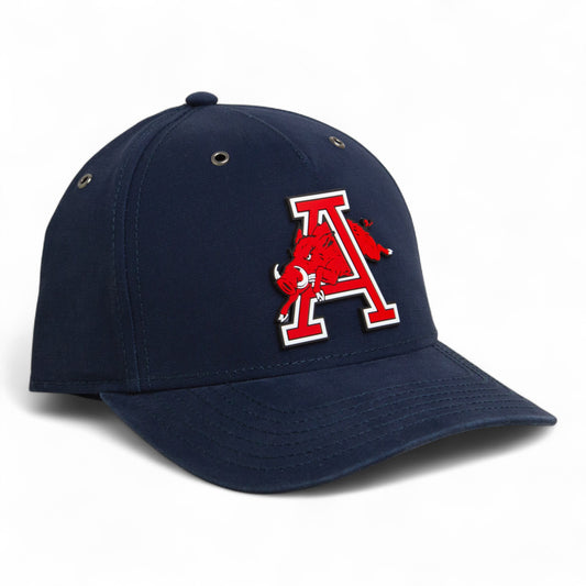 Arkansas Razorbacks Jumping Hog 3D Snapback Canvas Hat- Navy