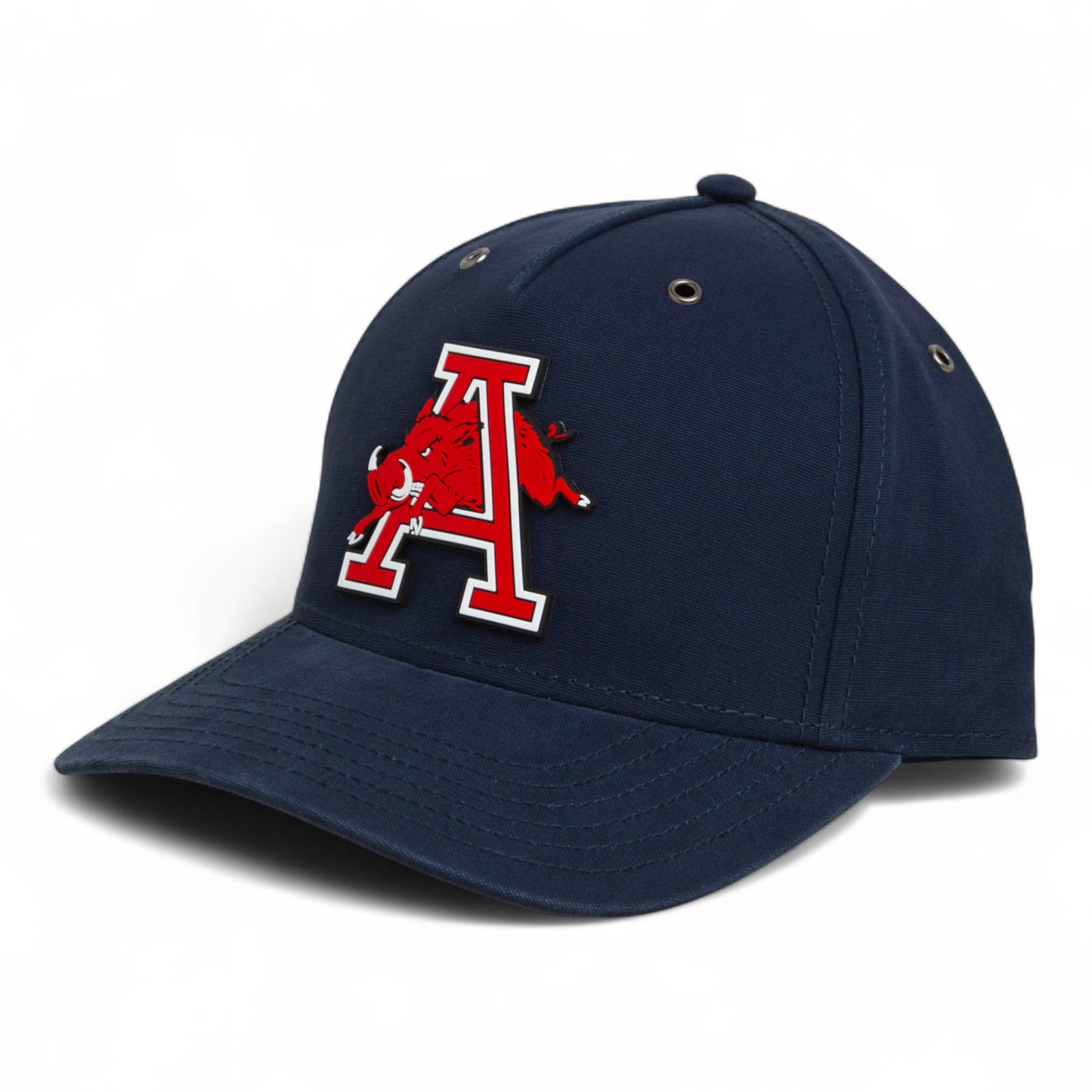 Arkansas Razorbacks Jumping Hog 3D Snapback Canvas Hat- Navy