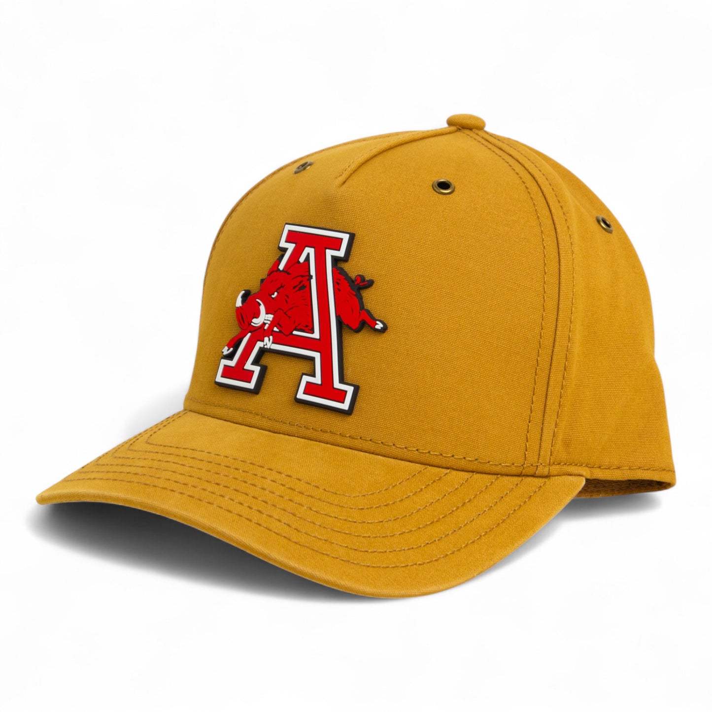 Arkansas Razorbacks Jumping Hog 3D Snapback Canvas Hat- Wheat