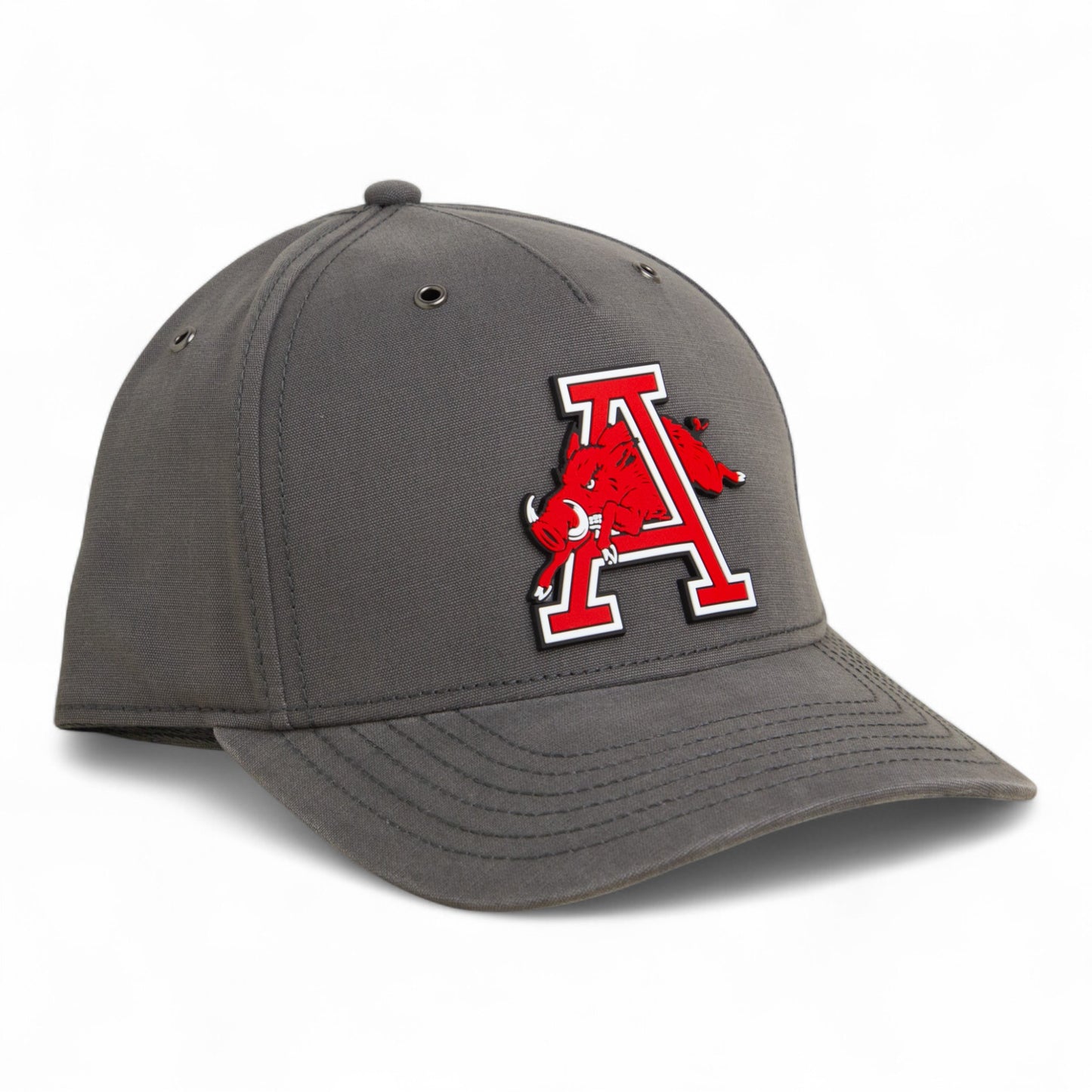 Arkansas Razorbacks Jumping Hog 3D Snapback Canvas Hat- Charcoal