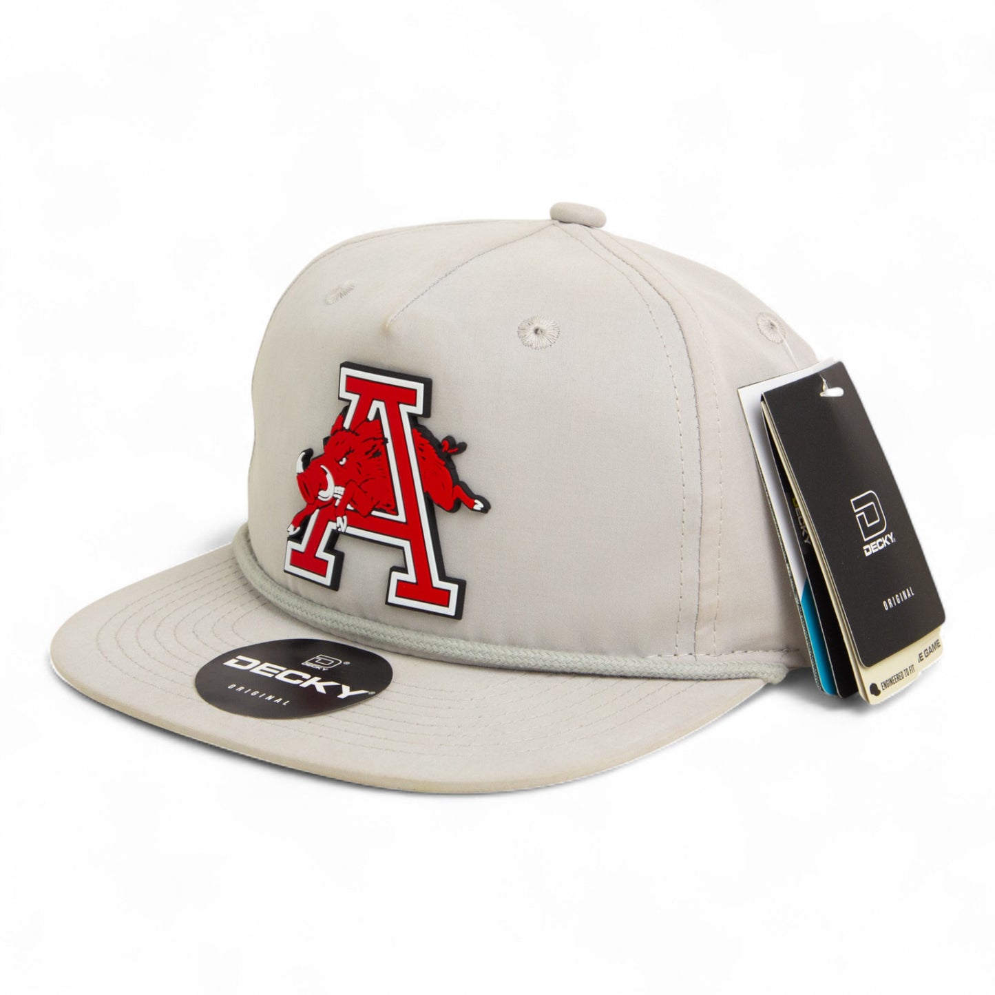 Arkansas Razorbacks Jumping Hog 3D Classic Rope Hat- Grey