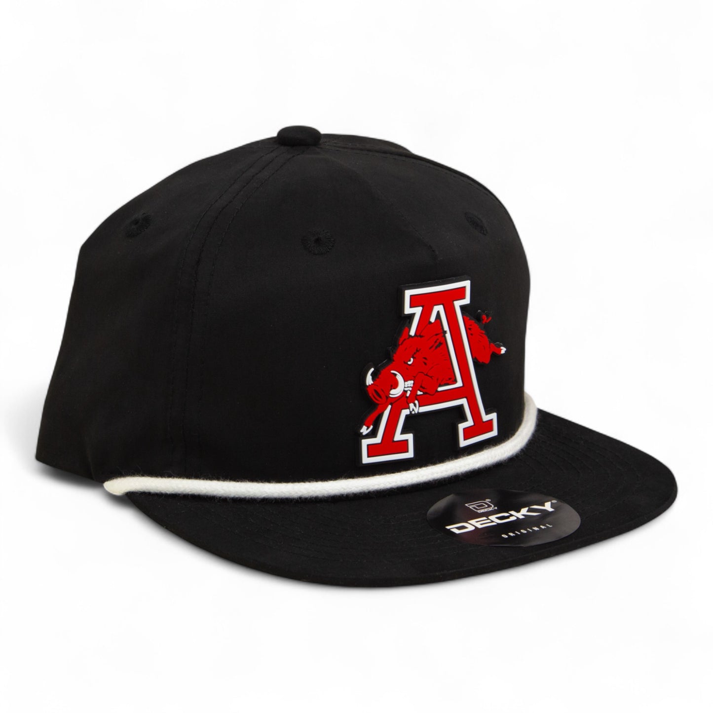 Arkansas Razorbacks Jumping Hog 3D Classic Rope Hat- Black/ White