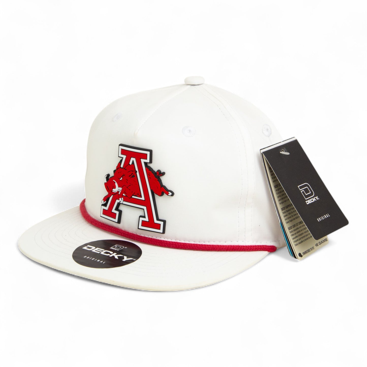Arkansas Razorbacks Jumping Hog 3D Classic Rope Hat- White/ Red