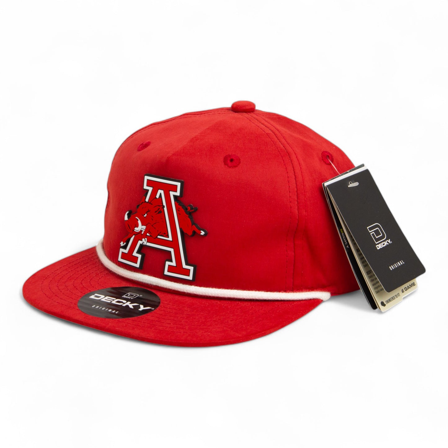 Arkansas Razorbacks Jumping Hog 3D Classic Rope Hat- Red/ White