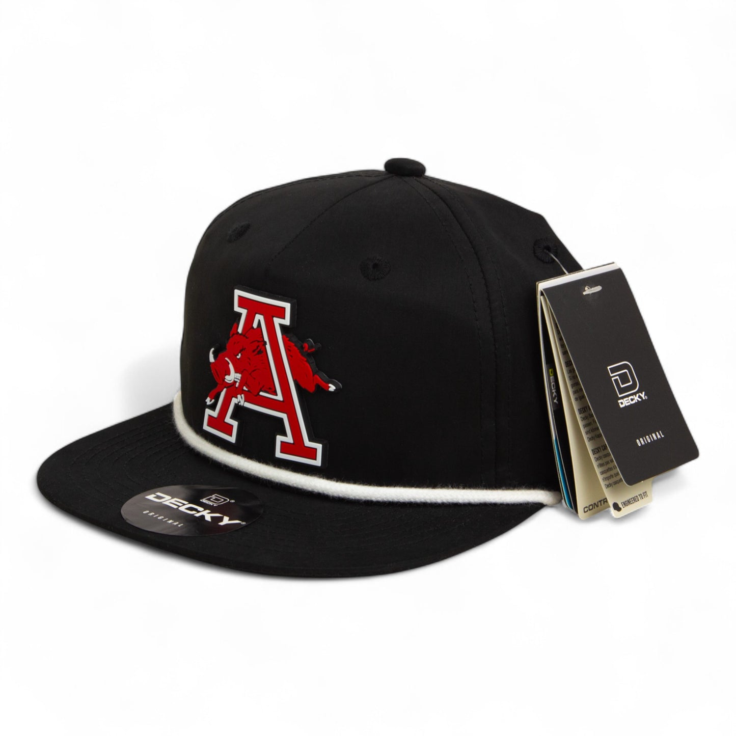 Arkansas Razorbacks Jumping Hog 3D Classic Rope Hat- Black/ White