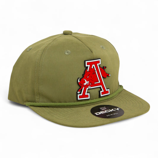 Arkansas Razorbacks Jumping Hog 3D Classic Rope Hat- Loden