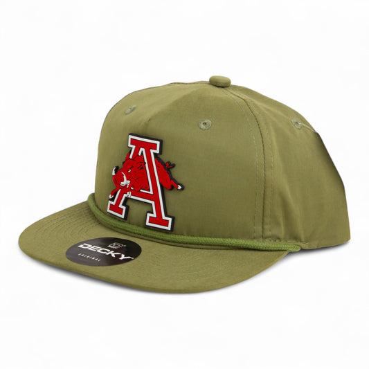 Arkansas Razorbacks Jumping Hog 3D Classic Rope Hat- Loden