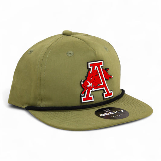 Arkansas Razorbacks Jumping Hog 3D Classic Rope Hat- Loden/ Black