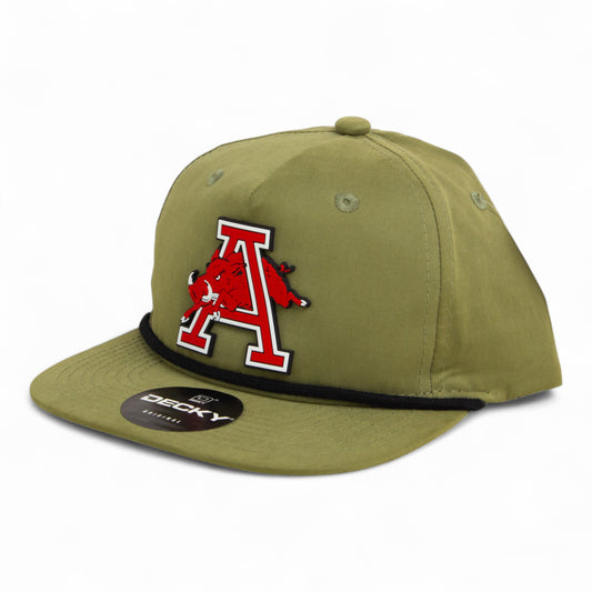 Arkansas Razorbacks Jumping Hog 3D Classic Rope Hat- Loden/ Black