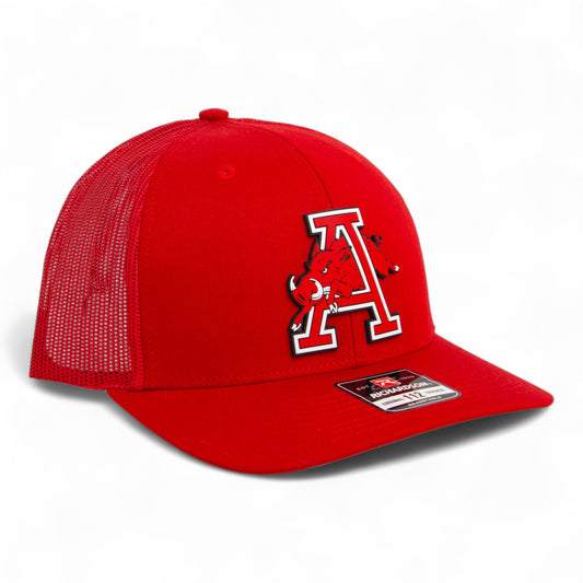 Arkansas Razorbacks Jumping Hog 3D Snapback Trucker Hat- Red