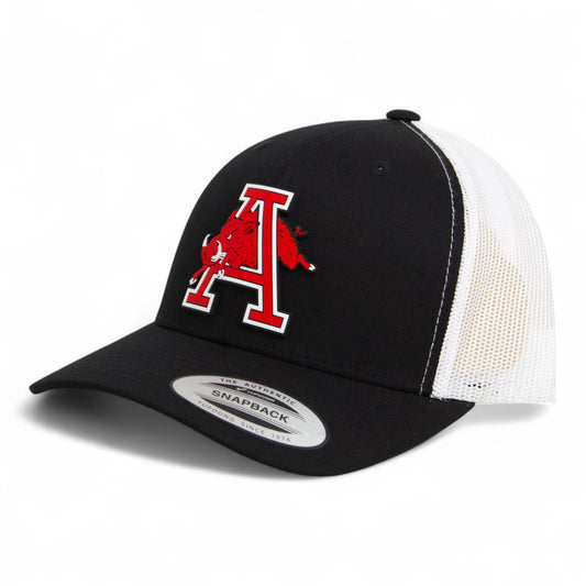 Arkansas Razorbacks Jumping Hog 3D YP Snapback Trucker Hat- Black/ White