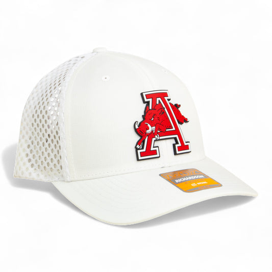 Arkansas Razorbacks Jumping Hog 3D Snapback Tilikum Trucker Hat- White